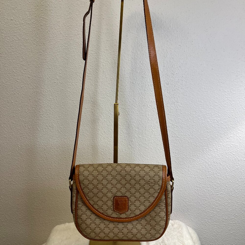 Vintage Celine Beige Macadam Crossbody